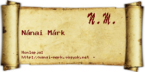 Nánai Márk névjegykártya